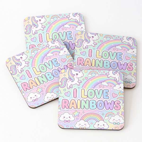 Item preview, I Love Rainbow Kawaii Pattern designed and sold by Itsheartshop.