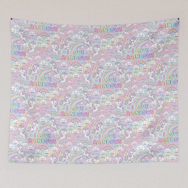 Item preview, I Love Rainbow Kawaii Pattern designed and sold by Itsheartshop.