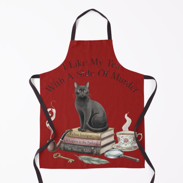 Item preview, I Like My Tea With A Side Of Murder — Black Cat Cozy Mystery Shirt designed and sold by kosimazaki.