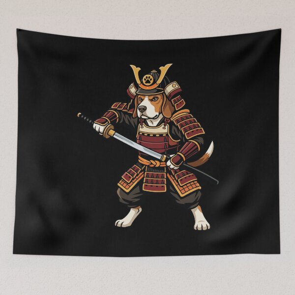 Item preview, Japanese Samurai Beagle Dog Warrior Vector Illustration designed and sold by Tong4130.