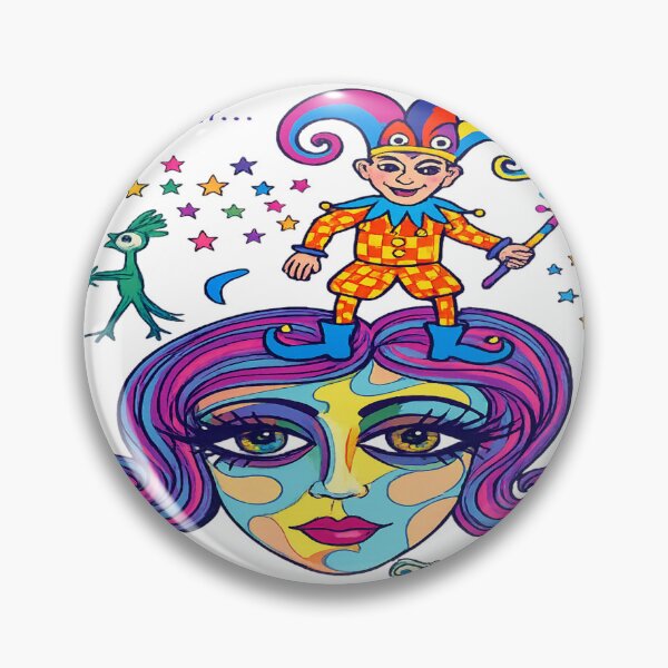 Item preview, Colorful Surreal Face and Jester Art designed and sold by FlyAndBuy.