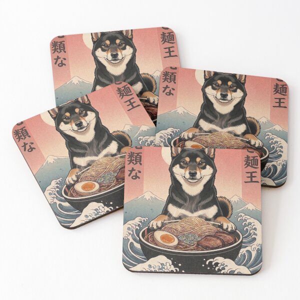 Item preview, Funny Shiba Inu Japanese Ramen Noodles Vintage Kanagawa Wave designed and sold by FurryHavenPH.