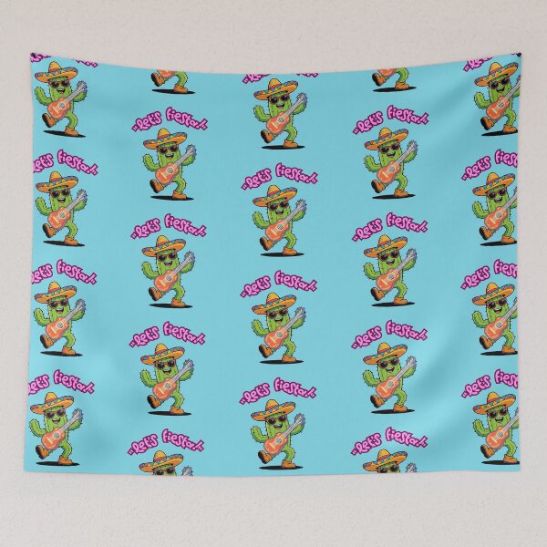 Item preview, Let's Fiesta - Funny Dancing Cactus Mexican Guitarist designed and sold by Soluna Studio.