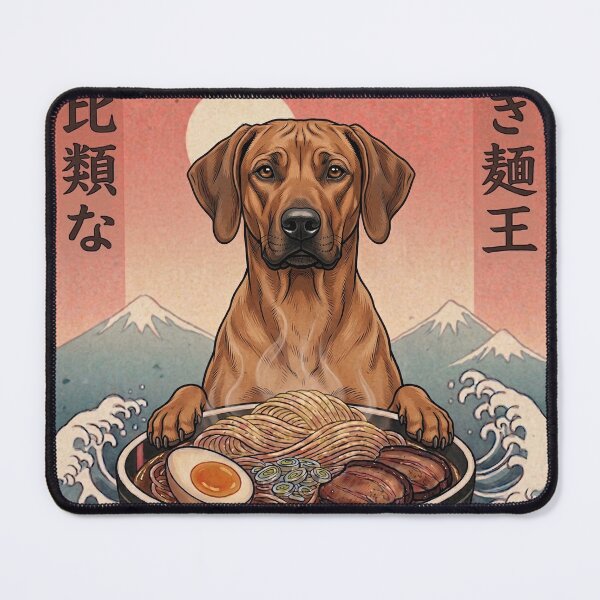 Item preview, Funny Rhodesian Ridgeback Japanese Ramen Noodles Vintage Kanagawa Wave designed and sold by FurryHavenPH.