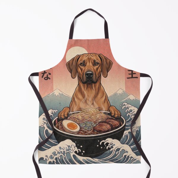 Item preview, Funny Rhodesian Ridgeback Japanese Ramen Noodles Vintage Kanagawa Wave designed and sold by FurryHavenPH.