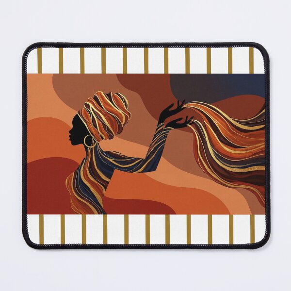 Item preview, Uncaged — Black Woman Liberation Art Print | Afrocentric Head Wrap Poster | Rust Gold Empowerment Wall Decor designed and sold by nancysdaughter.