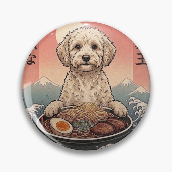 Item preview, Funny Maltipoo Japanese Ramen Noodles Vintage Kanagawa Wave designed and sold by FurryHavenPH.