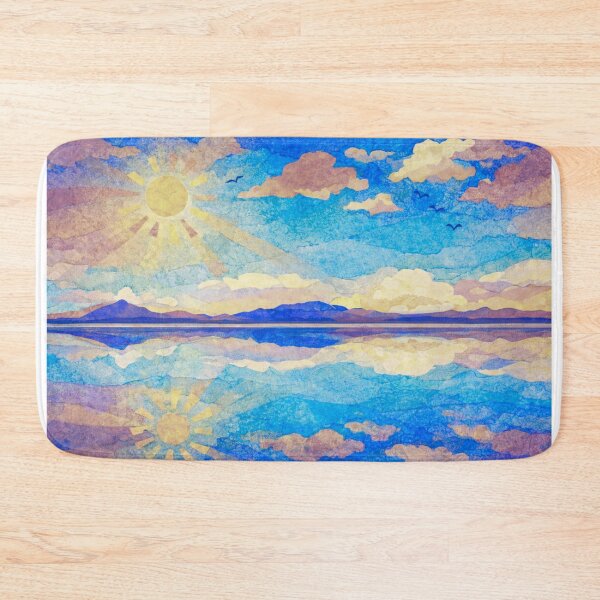 Item preview, Dramatic Sunset over Salt Flats I, Salar de Uyuni, Bolivian Landscape, Mixed Media Digital Collage designed and sold by SWSandraWechner.