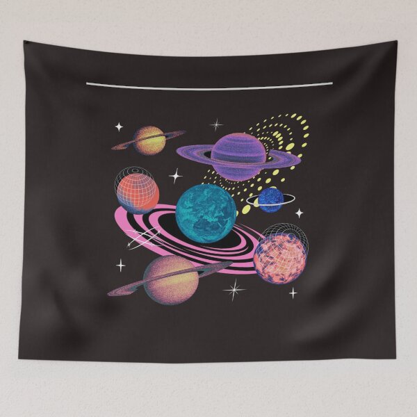 Item preview, Retro Futuristic Solar System Space Pattern designed and sold by TZAR WORKS.