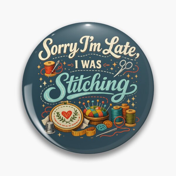 Item preview, Sorry I’m Late, I Was Stitching – Vintage Sewing Lover Design designed and sold by blankTeeShirt.