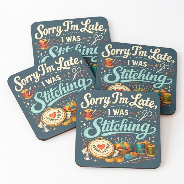 Item preview, Sorry I’m Late, I Was Stitching – Vintage Sewing Lover Design designed and sold by blankTeeShirt.
