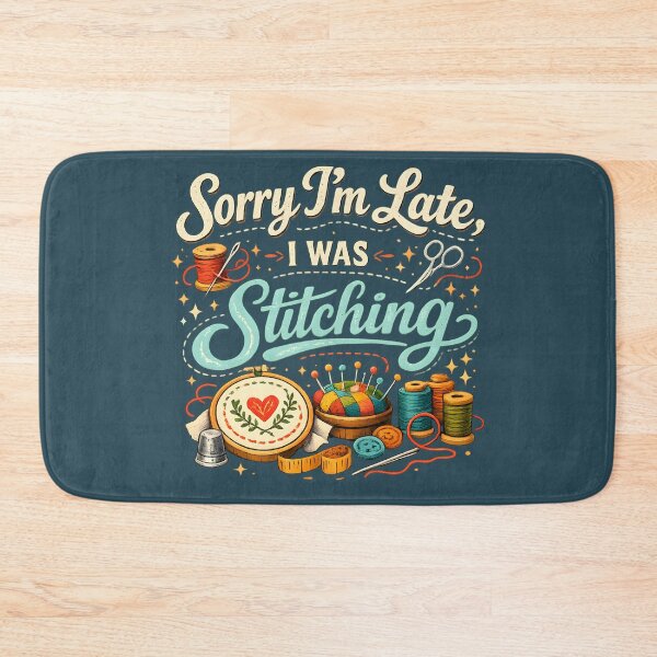 Item preview, Sorry I’m Late, I Was Stitching – Vintage Sewing Lover Design designed and sold by blankTeeShirt.