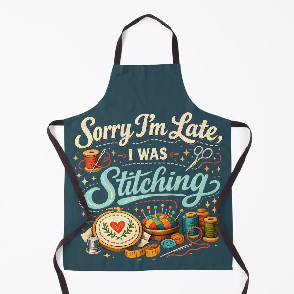 Item preview, Sorry I’m Late, I Was Stitching – Vintage Sewing Lover Design designed and sold by blankTeeShirt.