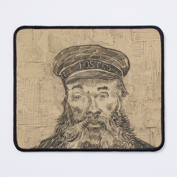 Item preview, Portrait of Joseph Roulin by Vincent van Gogh: Post Impressionist Line Art designed and sold by artofuniverse.
