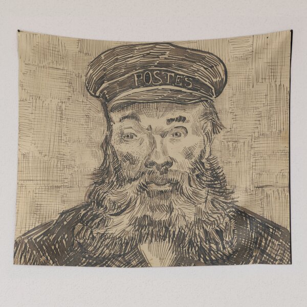 Item preview, Portrait of Joseph Roulin by Vincent van Gogh: Post Impressionist Line Art designed and sold by artofuniverse.