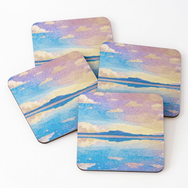 Item preview, Dramatic Sunset over Salt Flats II, Salar de Uyuni, Bolivian Landscape, Mixed Media Digital Collage designed and sold by SWSandraWechner.