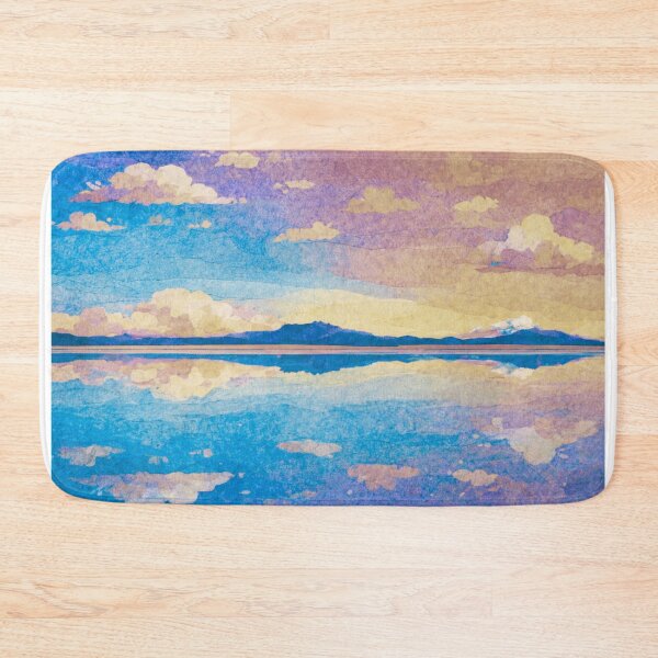 Item preview, Dramatic Sunset over Salt Flats II, Salar de Uyuni, Bolivian Landscape, Mixed Media Digital Collage designed and sold by SWSandraWechner.