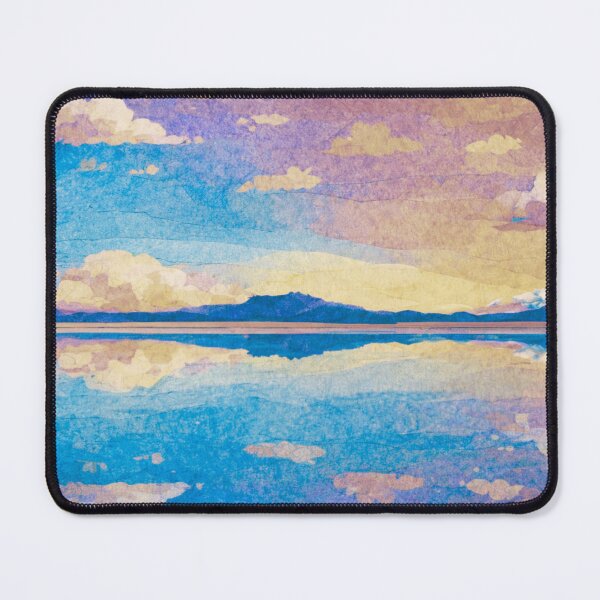 Item preview, Dramatic Sunset over Salt Flats II, Salar de Uyuni, Bolivian Landscape, Mixed Media Digital Collage designed and sold by SWSandraWechner.