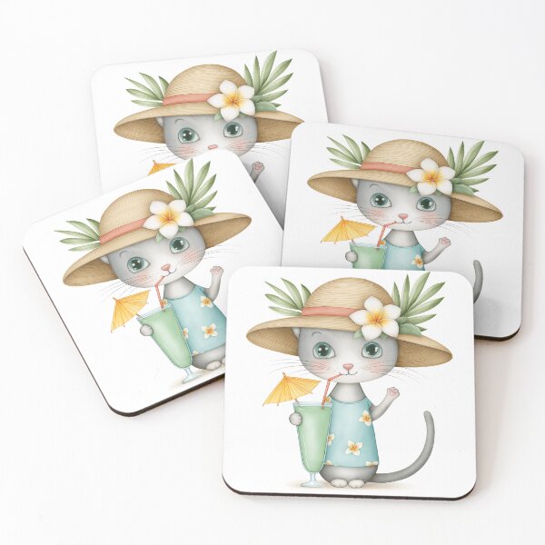 Item preview, Purr-fect Tropical Cat Cocktail Hour designed and sold by Venon28.
