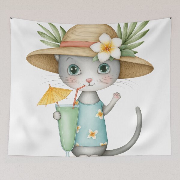 Item preview, Purr-fect Tropical Cat Cocktail Hour designed and sold by Venon28.