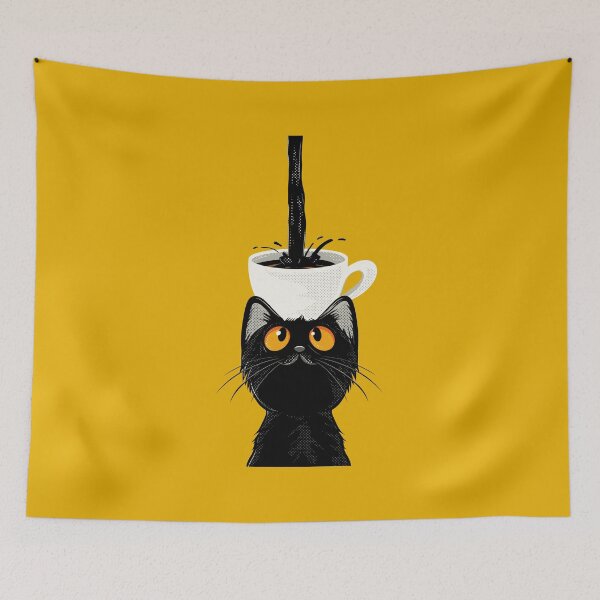 Item preview, Black Cat Coffee Purr-over designed and sold by danhoodstudio.