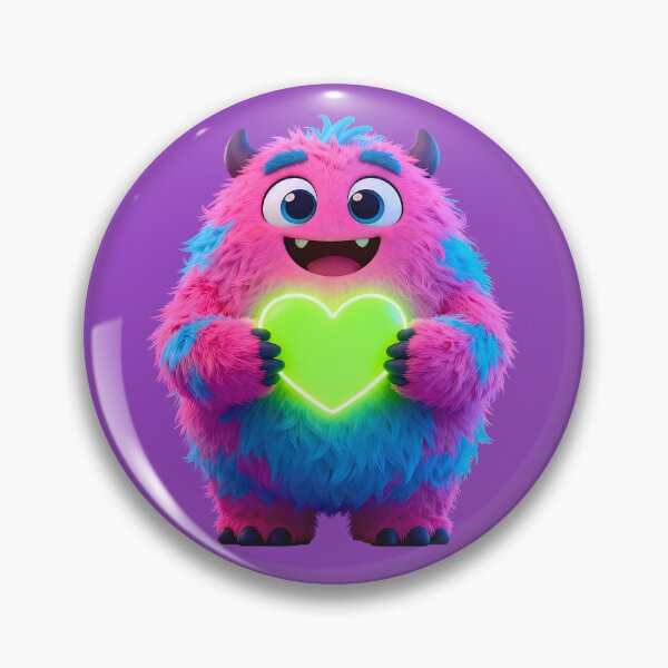 Item preview, Cute Love Monster – Neon Heart Creature designed and sold by RH Design Lab.
