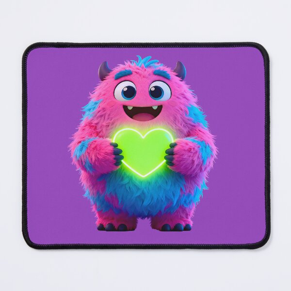 Item preview, Cute Love Monster – Neon Heart Creature designed and sold by RH Design Lab.