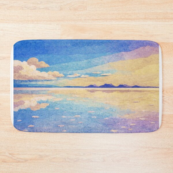 Item preview, Dramatic Sunset over Salt Flats III, Salar de Uyuni, Bolivian Landscape, Mixed Media Digital Collage designed and sold by SWSandraWechner.