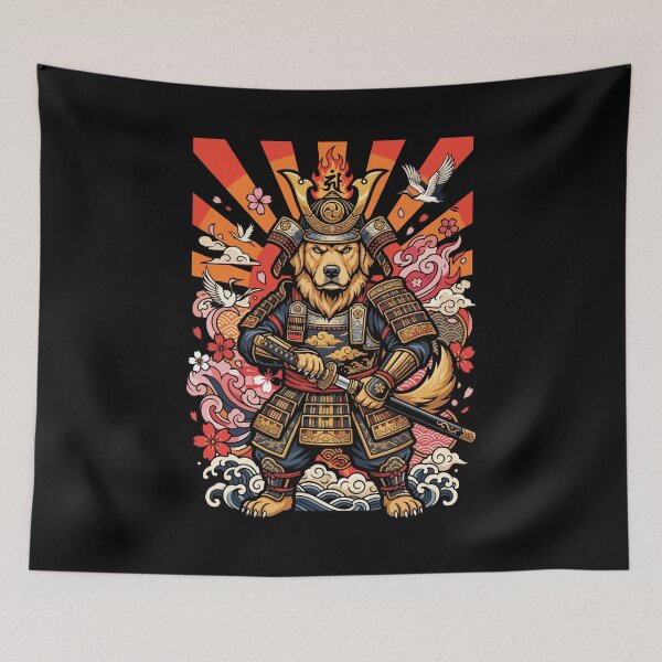 Item preview, Intimidating Golden Retriever Samurai Japan Pop Art Vector Design designed and sold by Tong4130.