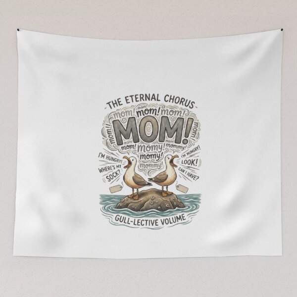 Item preview, Funny Screaming Seagulls Calling 'MOM!' - Personalized Family Flock Design designed and sold by anasmovic.