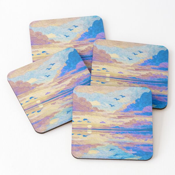 Item preview, Dramatic Sunset over Salt Flats IV, Salar de Uyuni, Bolivian Landscape, Mixed Media Digital Collage designed and sold by SWSandraWechner.