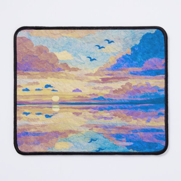 Item preview, Dramatic Sunset over Salt Flats IV, Salar de Uyuni, Bolivian Landscape, Mixed Media Digital Collage designed and sold by SWSandraWechner.