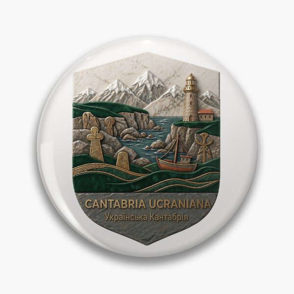Item preview, Cantabria Ucraniana - Altamira Bison and Picos de Europa - Ukrainian Spain Emblem designed and sold by UkrainianSpain.