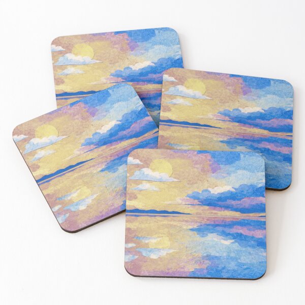 Item preview, Dramatic Sunset over Salt Flats V, Salar de Uyuni, Bolivian Landscape, Mixed Media Digital Collage designed and sold by SWSandraWechner.