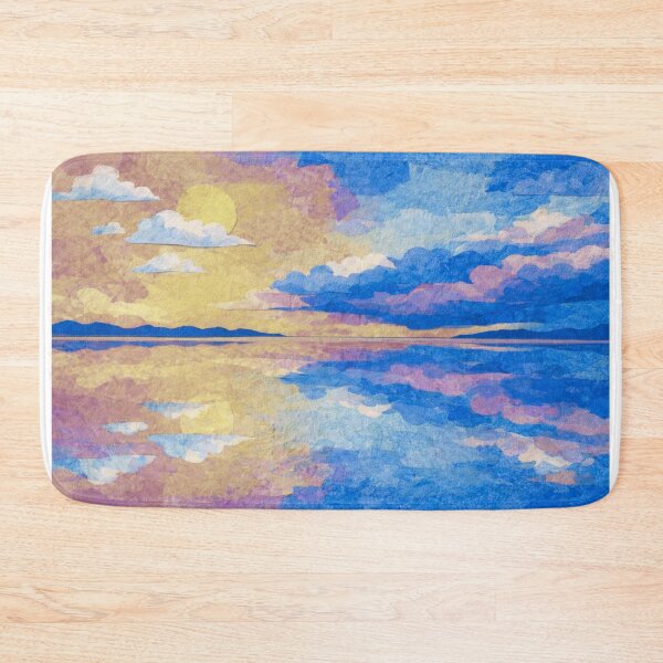 Item preview, Dramatic Sunset over Salt Flats V, Salar de Uyuni, Bolivian Landscape, Mixed Media Digital Collage designed and sold by SWSandraWechner.