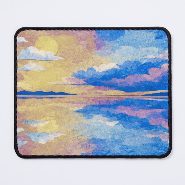 Item preview, Dramatic Sunset over Salt Flats V, Salar de Uyuni, Bolivian Landscape, Mixed Media Digital Collage designed and sold by SWSandraWechner.