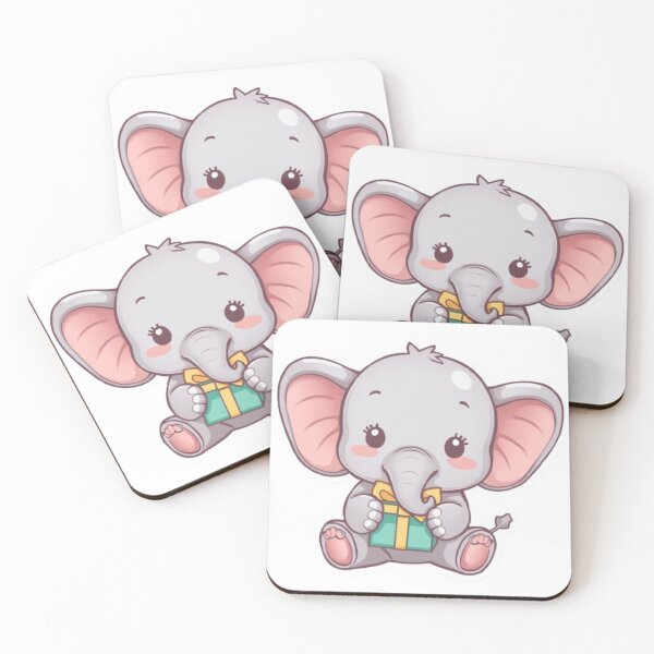 Item preview, Cute Elephant Giftbox Style - Pastel Animal Sticker designed and sold by DigitfanStudio.