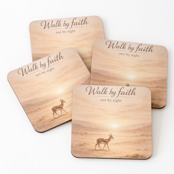Item preview, Walk by Faith Not by Sight – Desert Gazelle Christian Minimal Art designed and sold by lindalifepeace.