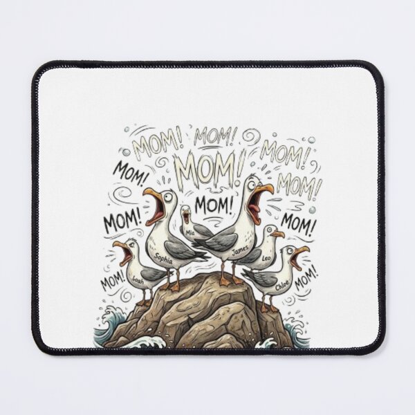 Item preview, Funny Screaming Seagulls Calling 'MOM!' - Personalized Family Flock Design designed and sold by anasmovic.