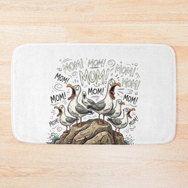 Item preview, Funny Screaming Seagulls Calling 'MOM!' - Personalized Family Flock Design designed and sold by anasmovic.