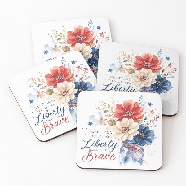 Item preview, Sweet Land of Liberty Floral Vintage Patriotic Design  4th of July Americana Flowers Bouquet water colorArt designed and sold by Pattranit56.