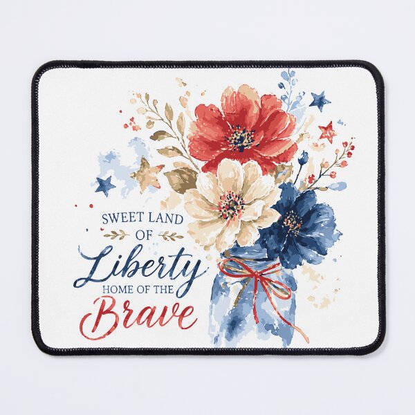 Item preview, Sweet Land of Liberty Floral Vintage Patriotic Design  4th of July Americana Flowers Bouquet water colorArt designed and sold by Pattranit56.