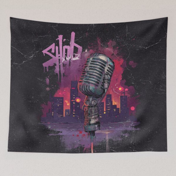 Item preview, Microphone Hip Hop Graffiti Night City Street Art designed and sold by GrinGalore.
