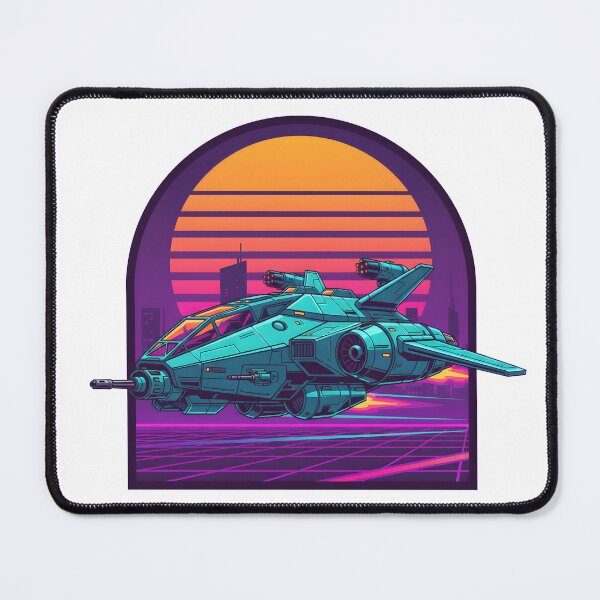 Item preview, Retro Futuristic Spaceship Neon City Vaporwave Style designed and sold by The-T-In-Retro.