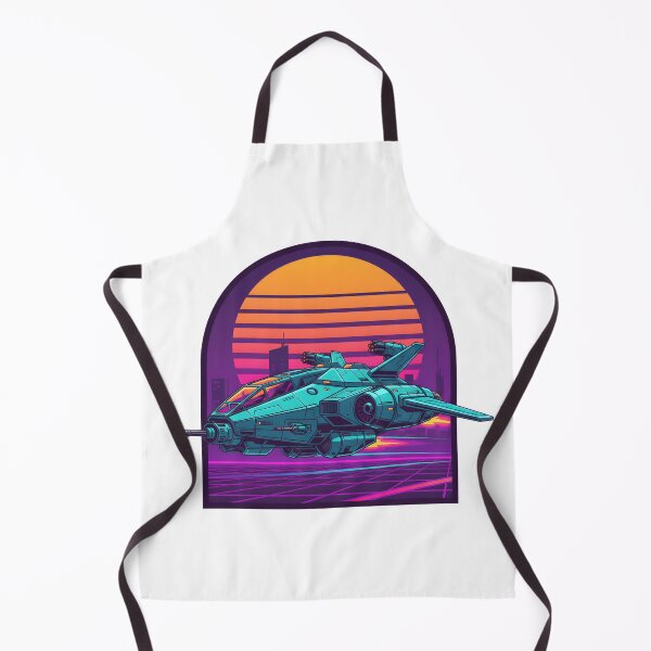 Item preview, Retro Futuristic Spaceship Neon City Vaporwave Style designed and sold by The-T-In-Retro.