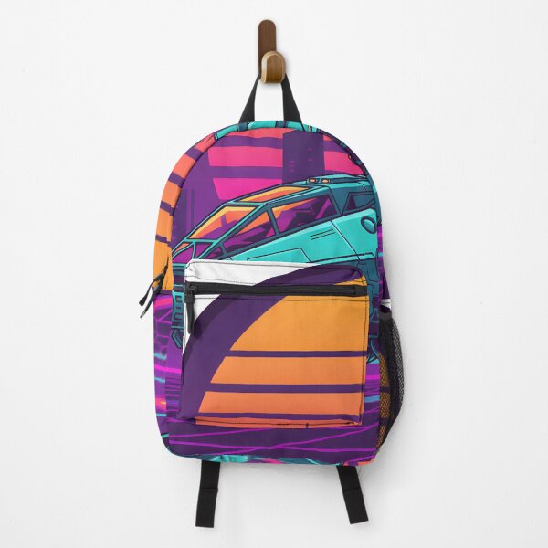 Item preview, Retro Futuristic Spaceship Neon City Vaporwave Style designed and sold by The-T-In-Retro.