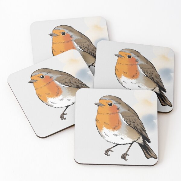 Item preview, European robin bird designed and sold by 123ks.