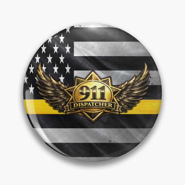 Item preview, 911 Dispatcher Badge – Thin Gold Line American Flag Design designed and sold by artistwill.