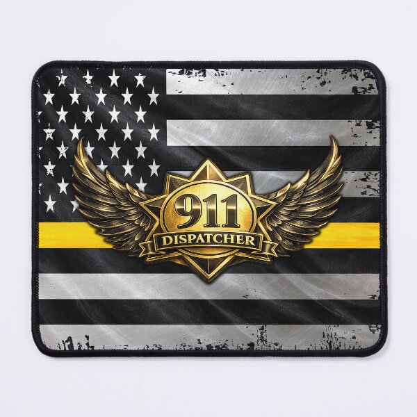Item preview, 911 Dispatcher Badge – Thin Gold Line American Flag Design designed and sold by artistwill.