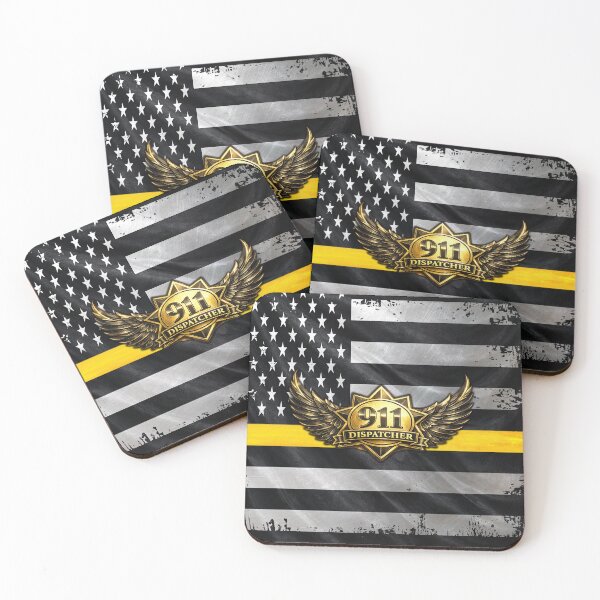 Item preview, 911 Dispatcher Badge – Thin Gold Line American Flag Design designed and sold by artistwill.